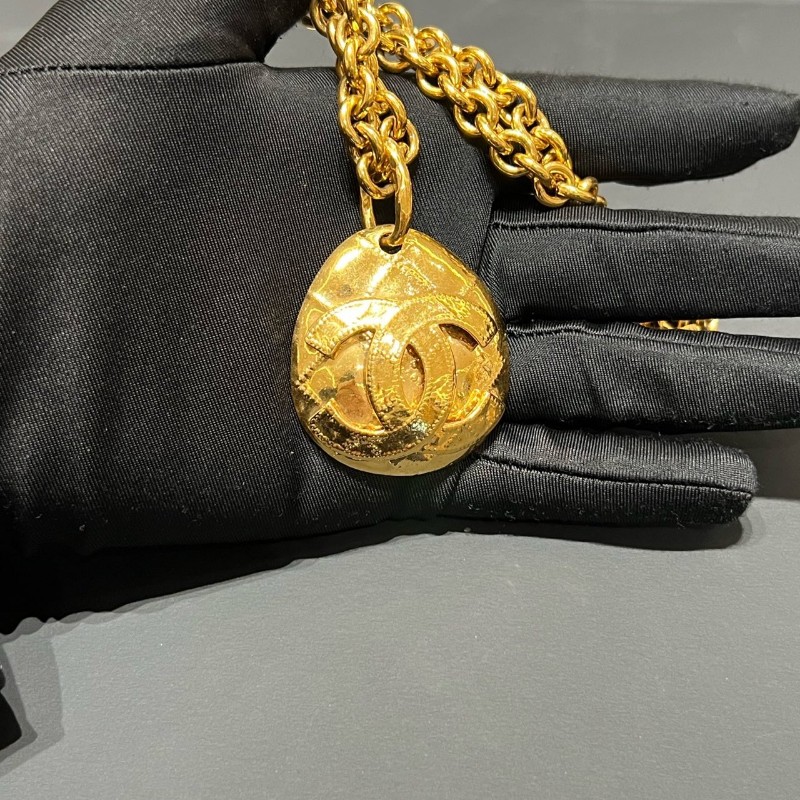 Chanel Vintage 重工 雙C項鏈 毛衣鏈-3