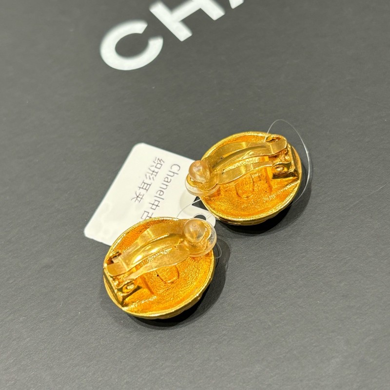 Chanel Vintage中古款編織形耳夾-3