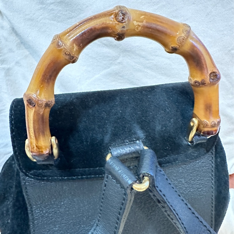 Gucci 竹節 麂皮 後背包-7