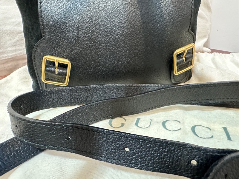 Gucci 竹節 麂皮 後背包-8