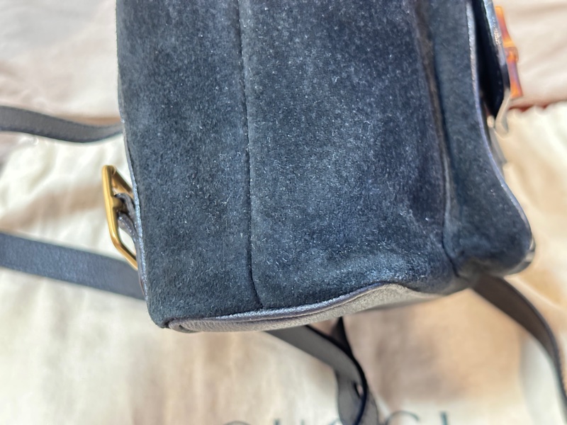 Gucci 竹節 麂皮 後背包-10