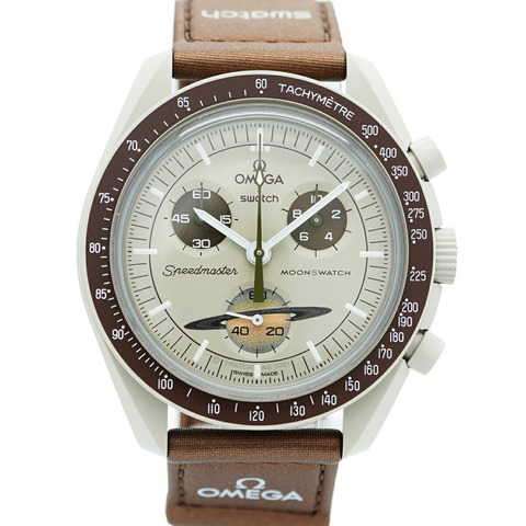 Swatch x Omega 土星任務系列 SO33T100 米色錶盤男士手錶