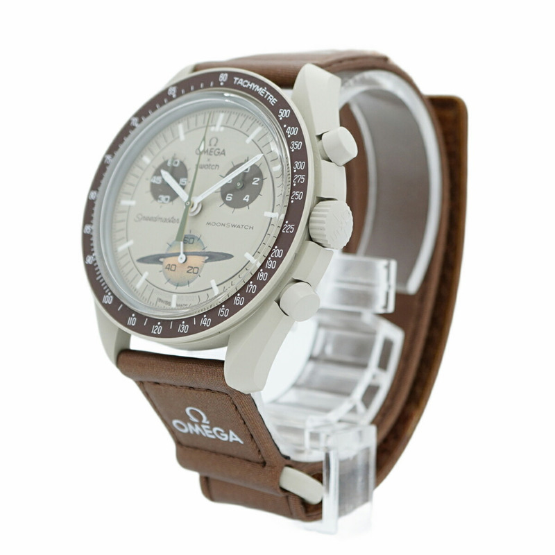 Swatch x Omega 土星任務系列 SO33T100 米色錶盤男士手錶-2