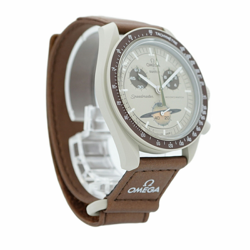 Swatch x Omega 土星任務系列 SO33T100 米色錶盤男士手錶-3