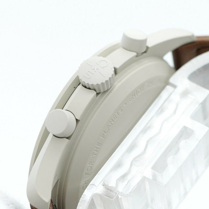 Swatch x Omega 土星任務系列 SO33T100 米色錶盤男士手錶-9