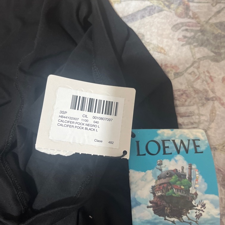 Loewe x howl‘s moving castle 哈爾移動城堡系列  卡西火黑色 T shirt-1