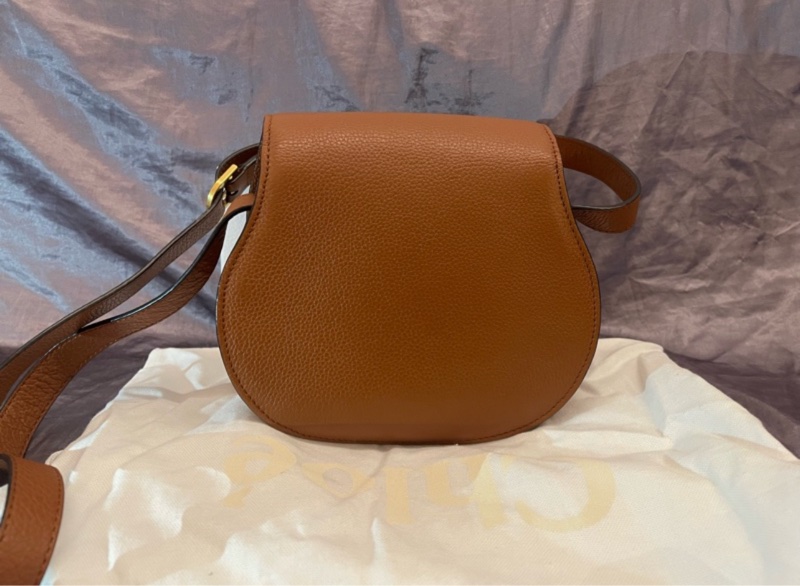 「JL精品代購」 9新 Chloe Marcie Small Saddle Bag 小款 肩背包 馬鞍包 Tan 棕褐色-3