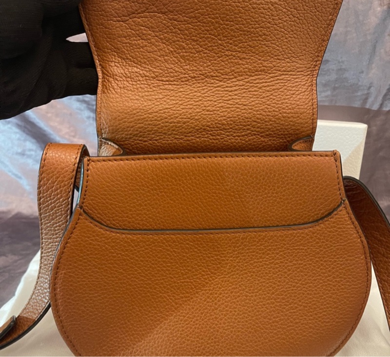 「JL精品代購」 9新 Chloe Marcie Small Saddle Bag 小款 肩背包 馬鞍包 Tan 棕褐色-6