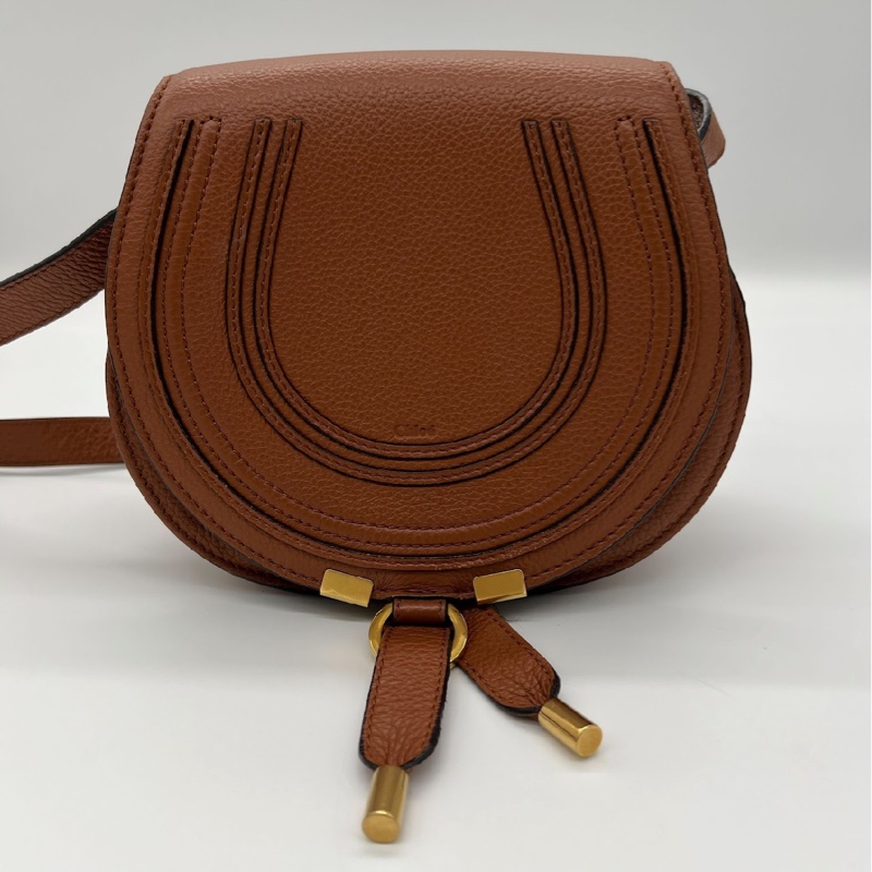「JL精品代購」 9新 Chloe Marcie Small Saddle Bag 小款 肩背包 馬鞍包 Tan 棕褐色-9