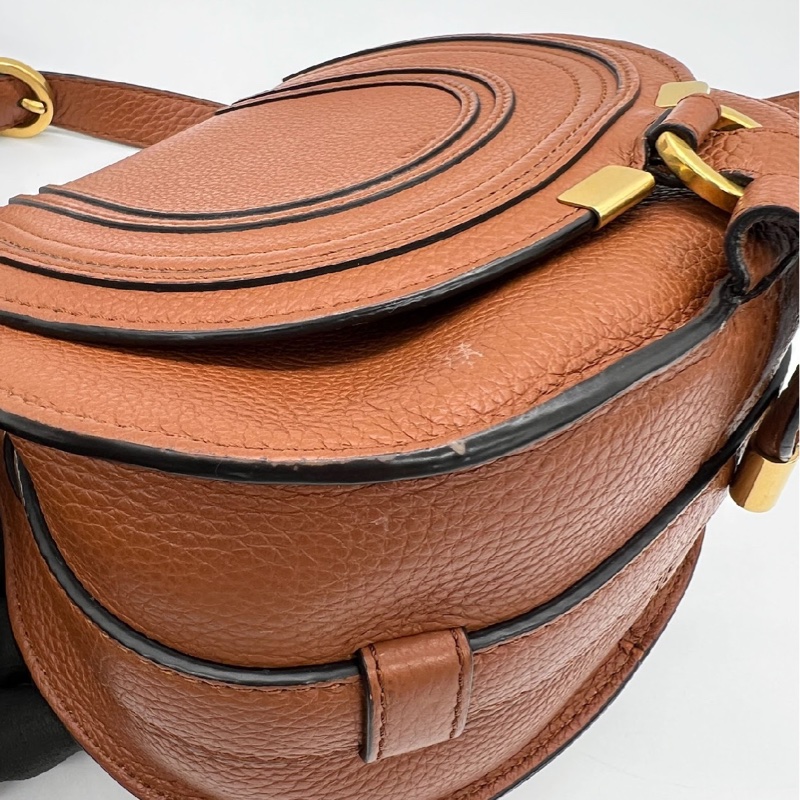 「JL精品代購」 9新 Chloe Marcie Small Saddle Bag 小款 肩背包 馬鞍包 Tan 棕褐色-20