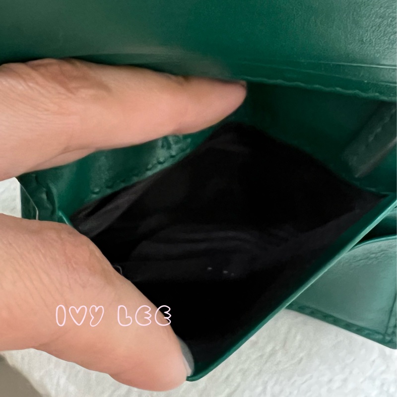 GUCCI 466492 GG Marmont matelasse系列絎縫紋牛皮金屬雙G 短夾 綠色 正品 二手精品-6