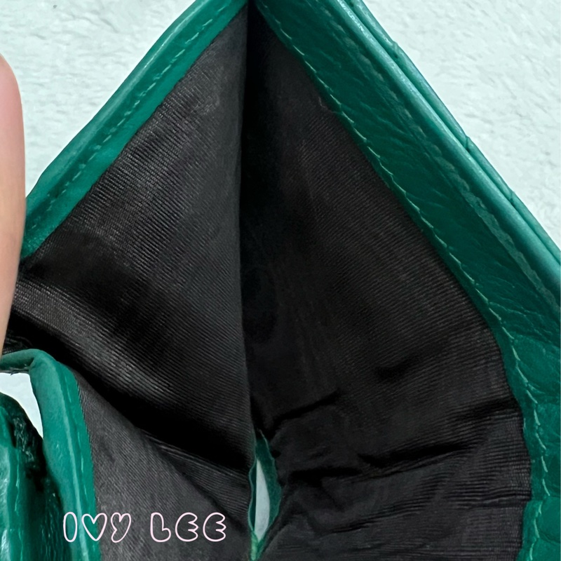 GUCCI 466492 GG Marmont matelasse系列絎縫紋牛皮金屬雙G 短夾 綠色 正品 二手精品-11