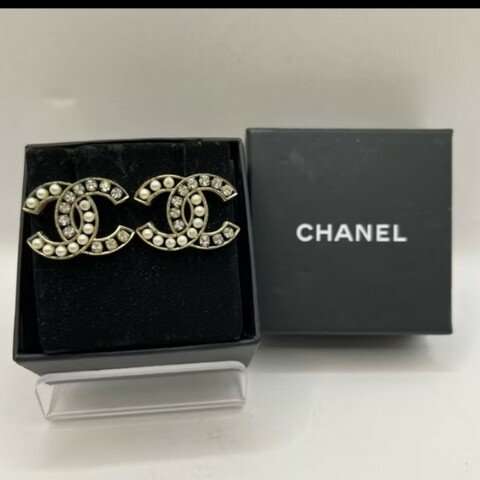 Chanel 耳環 珍珠×水鑽