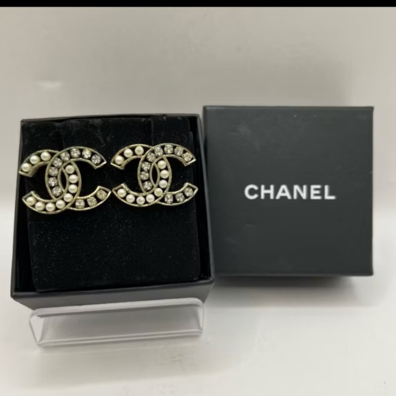 Chanel 耳環 珍珠×水鑽-0
