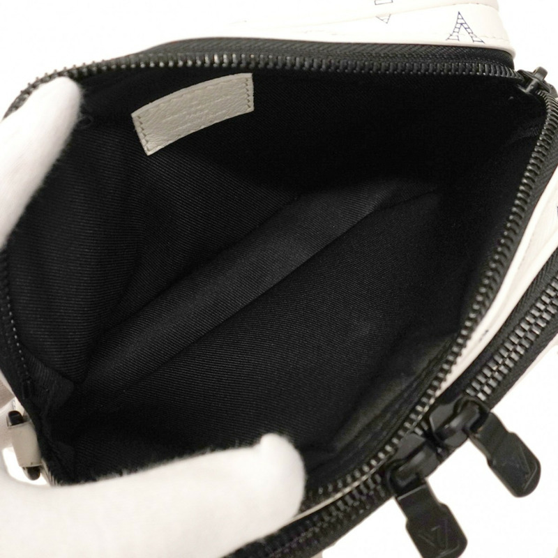 路易威登 Monogram Shadow Alpha 穿戴式皮夾單肩包 M83383 白色男款 P1393791-3