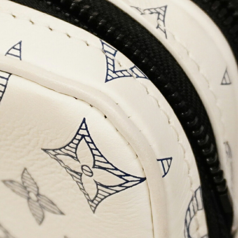 路易威登 Monogram Shadow Alpha 穿戴式皮夾單肩包 M83383 白色男款 P1393791-5