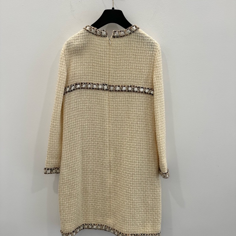 ❤️ CHANEL 米色經典優雅連衣裙-3