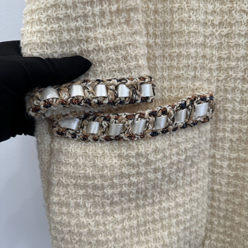 ❤️ CHANEL 米色經典優雅連衣裙-4
