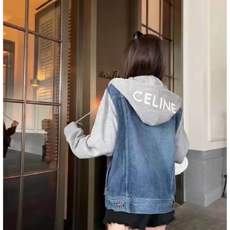 ❤️ CELINE 拼接款時尚牛仔外套-2
