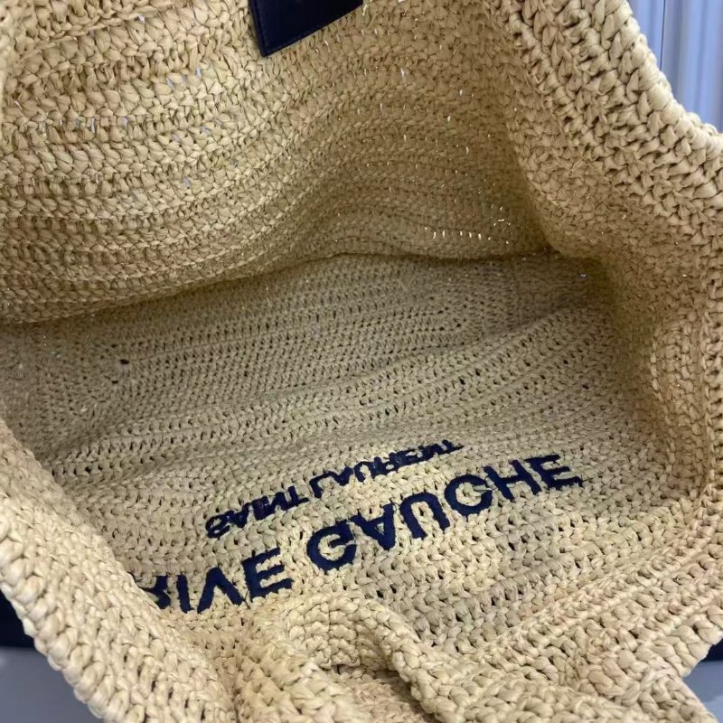YSL 拉菲草編織RIVE GAUCHE托特包 48*36*14cm 99新 配件塵袋-3