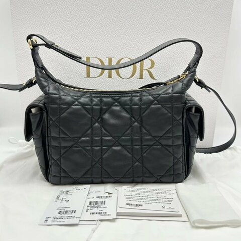 DIOR D-dream黑色羊皮手提肩背斜背包 23*17*11 98新配件塵袋