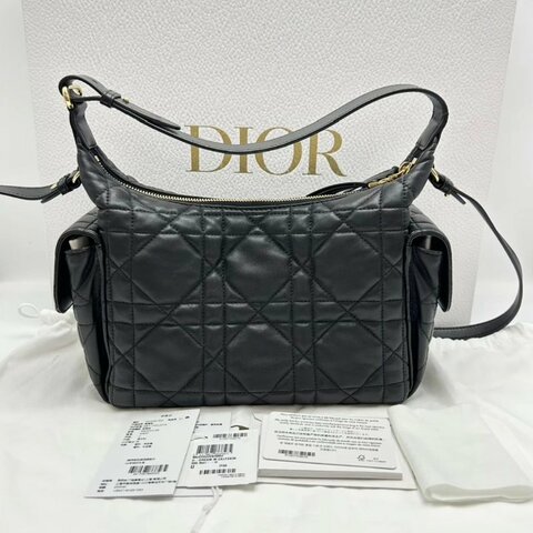 DIOR D-dream黑色羊皮手提肩背斜背包23*17*11 98新配件塵袋