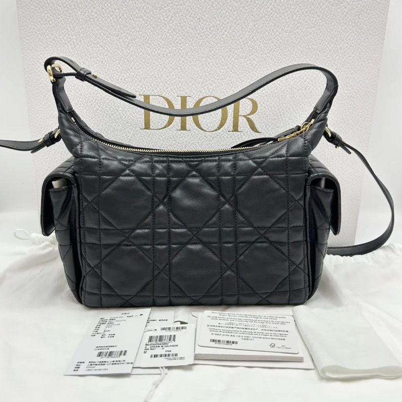 DIOR D-dream黑色羊皮手提肩背斜背包23*17*11 98新配件塵袋-0