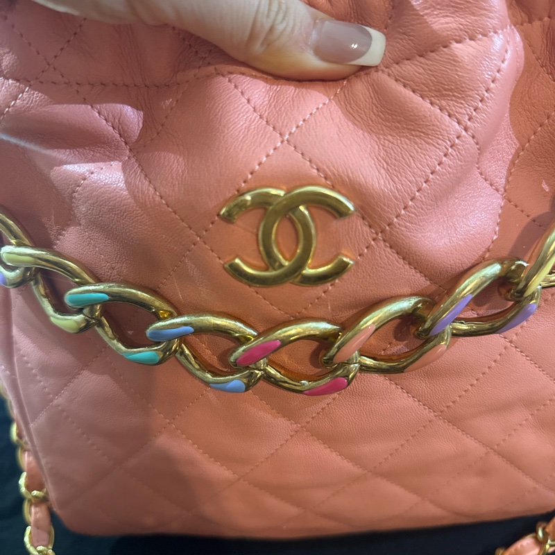 Chanel 珊瑚粉橘包 限量 送吊飾-3