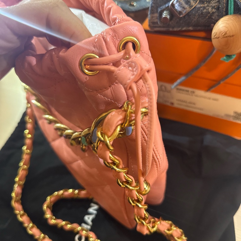 Chanel 珊瑚粉橘包 限量 送吊飾-5