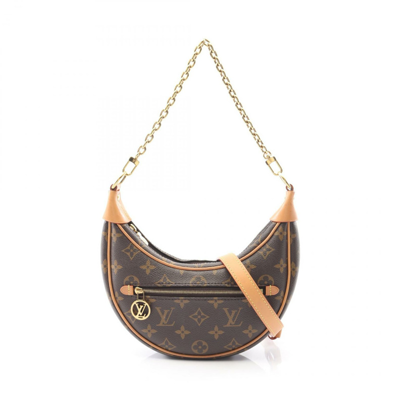 LOUIS VUITTON 環鏈單肩包 手提包 M81098 字母帆布 二手 女士 LV-0