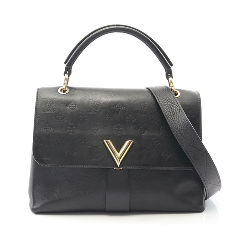 LOUIS VUITTON Very 單肩包 M51989 Monogram Shadow 皮革黑色二手 LV