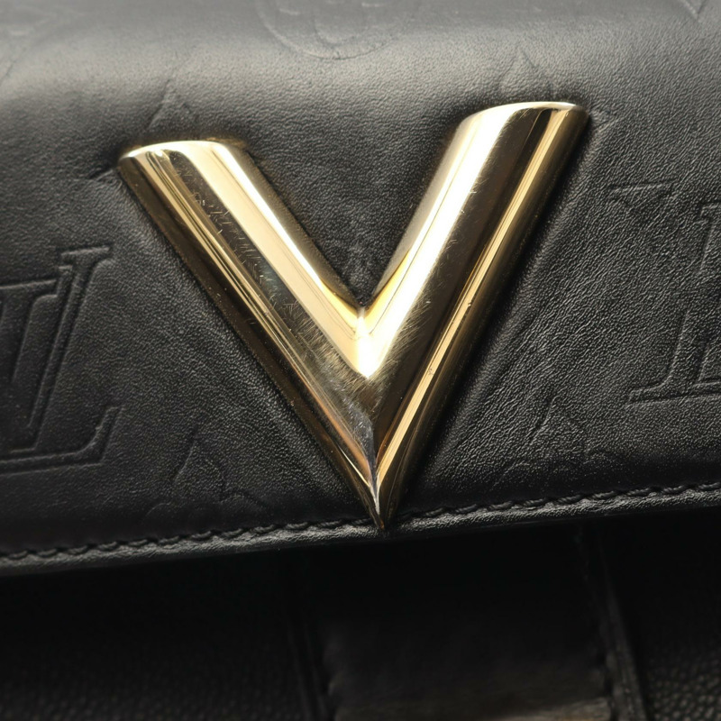 LOUIS VUITTON Very 單肩包 M51989 Monogram Shadow 皮革黑色二手 LV-8
