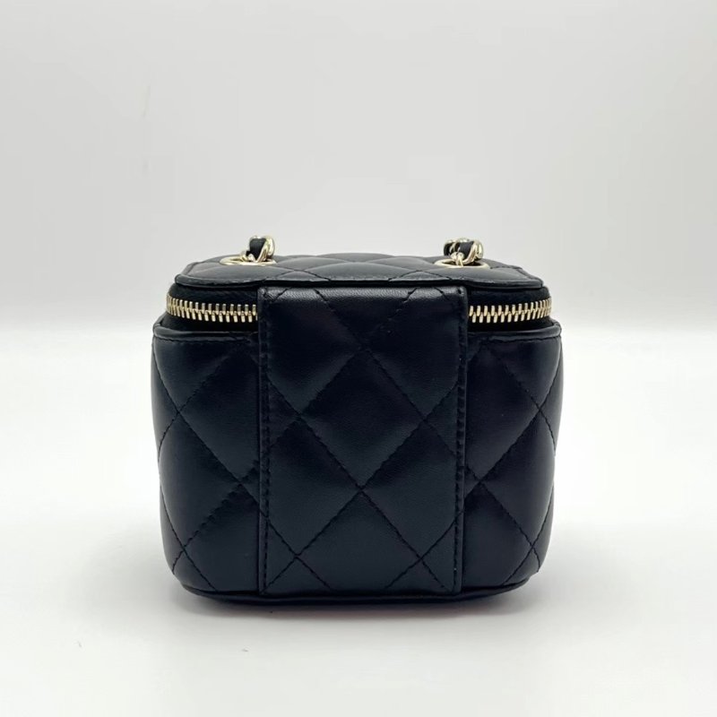 CHANEL 黑金蝴蝶結山茶花化妝盒子鏈條包10*9*7 98新配件塵袋-5