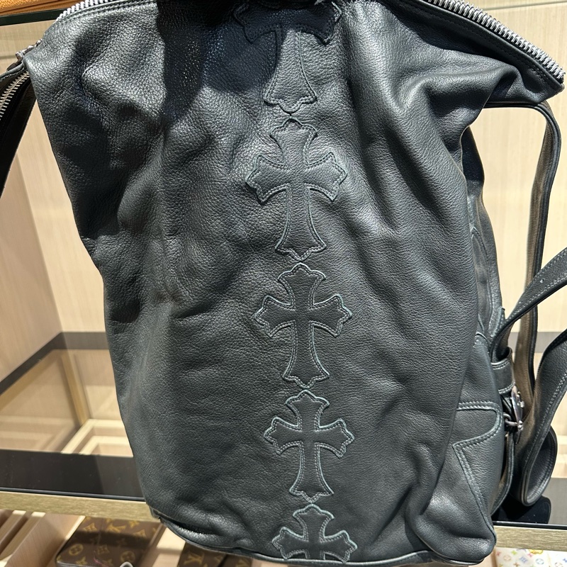 克罗心chromehearts 黑色十字水桶流浪包-5