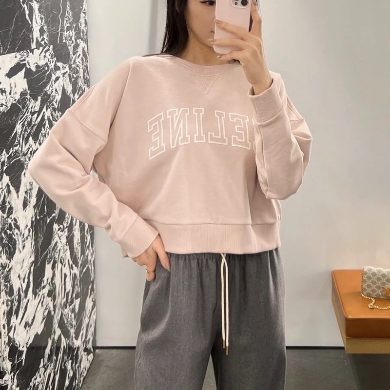 Celine 粉色oversized 衛衣 大學T#S-4