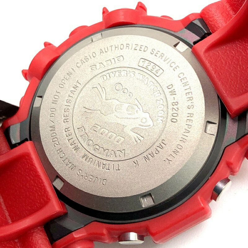 G-SHOCK CASIO DW-8200F-4 FROGMAN 2000 G-Factory 開幕紀念特別版，紅色青蛙搭配眼睛和潛水圖案。 2000年7月發售。三國丘店有售。 ITABL644U6QD-7