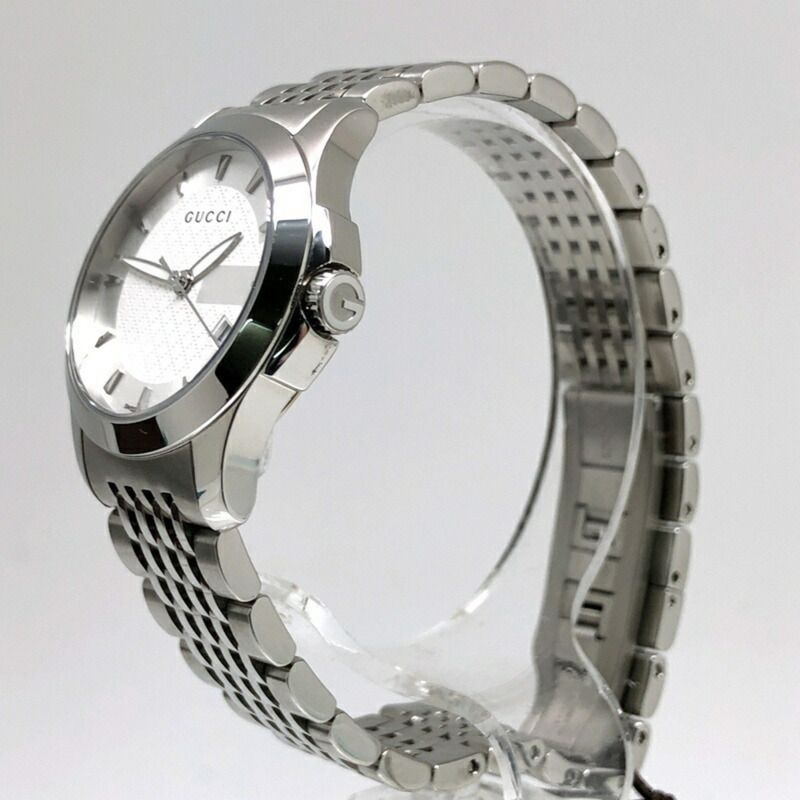 GUCCI G Timeless 石英 126.5 不銹鋼電池供電女士手錶帶日期顯示,3 指針,銀色,三國丘店,ITT5QU506048 RM0186T-2