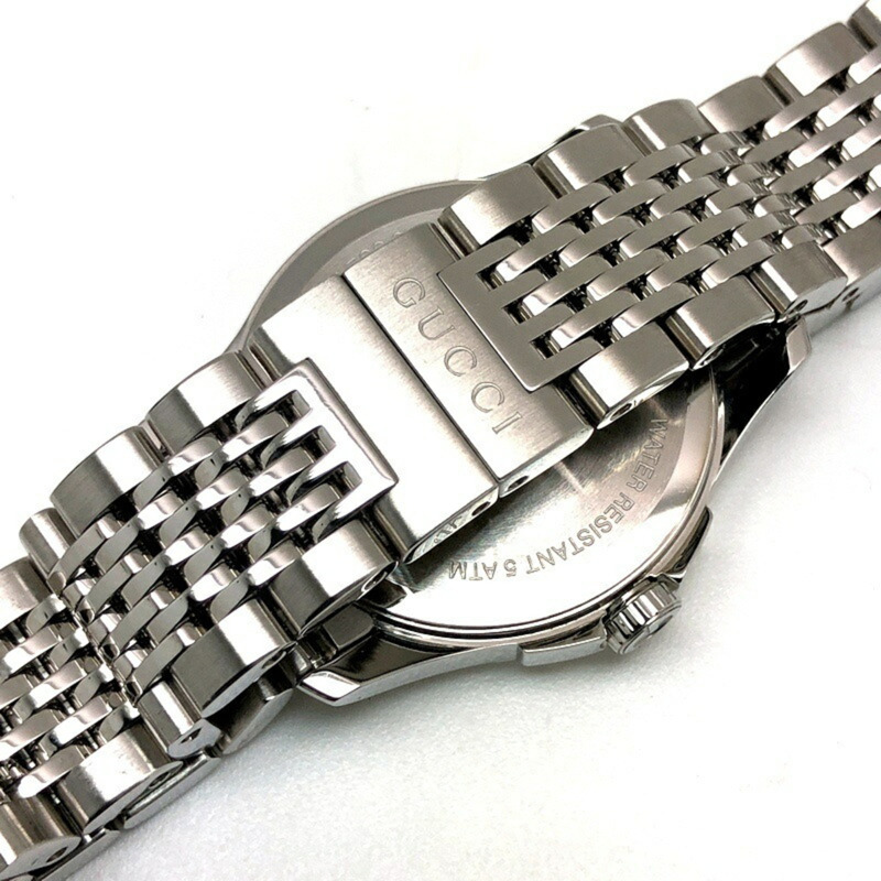 GUCCI G Timeless 石英 126.5 不銹鋼電池供電女士手錶帶日期顯示,3 指針,銀色,三國丘店,ITT5QU506048 RM0186T-5