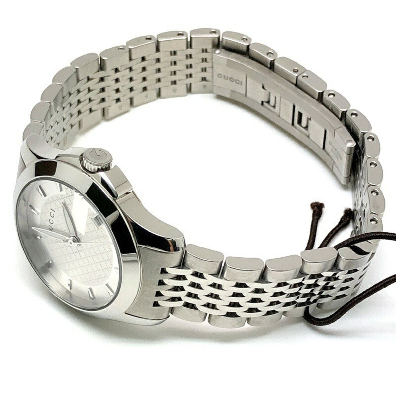 GUCCI G Timeless 石英 126.5 不銹鋼電池供電女士手錶帶日期顯示,3 指針,銀色,三國丘店,ITT5QU506048 RM0186T-7