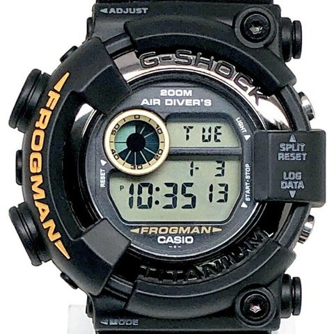 G-SHOCK CASIO DW-8200BM-1T FROGMAN MEN IN BLACK 2 手錶 MIB2 黑色鏡面鈦金屬錶殼 Entry Frog EL 1998年11月發售 三國丘店 ITF3AFMYIJYI