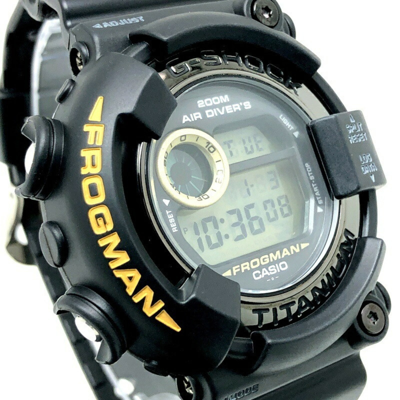 G-SHOCK CASIO DW-8200BM-1T FROGMAN MEN IN BLACK 2 手錶 MIB2 黑色鏡面鈦金屬錶殼 Entry Frog EL 1998年11月發售 三國丘店 ITF3AFMYIJYI-3