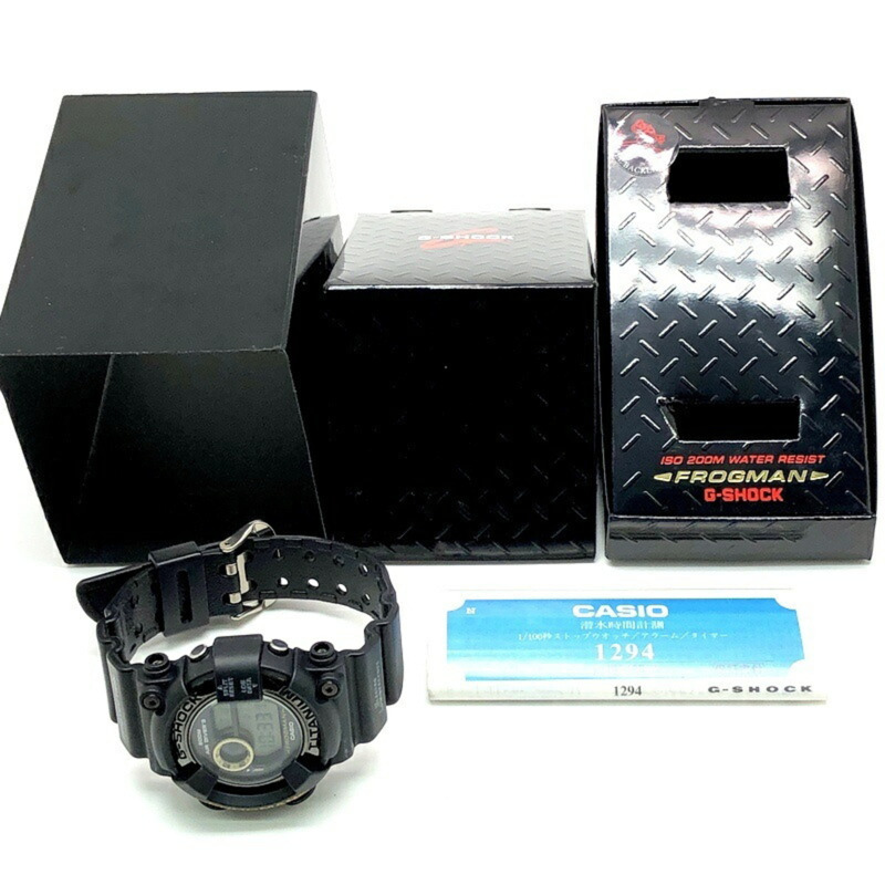 G-SHOCK CASIO DW-8200BM-1T FROGMAN MEN IN BLACK 2 手錶 MIB2 黑色鏡面鈦金屬錶殼 Entry Frog EL 1998年11月發售 三國丘店 ITF3AFMYIJYI-9