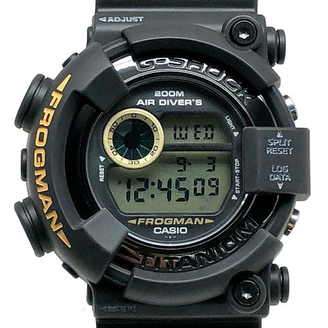 G-SHOCK CASIO DW-8200BM-1T FROGMAN MEN IN BLACK 2 MIB2 黑色鏡面鈦金屬錶殼入門級蛙式 EL 手錶（1998 年 11 月發售）- 三國丘店 IT8TMH20BTYC
