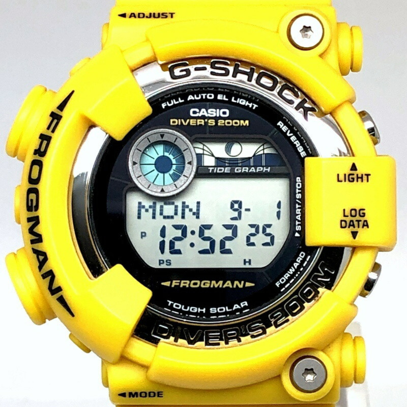 G-SHOCK CASIO FROGMAN GF-8250-9 堅固太陽能手錶,不鏽鋼錶殼,黃色青蛙圖案(潛水EL)2010年10月發售,三國丘店 IT3FM1ZUXGE8-0
