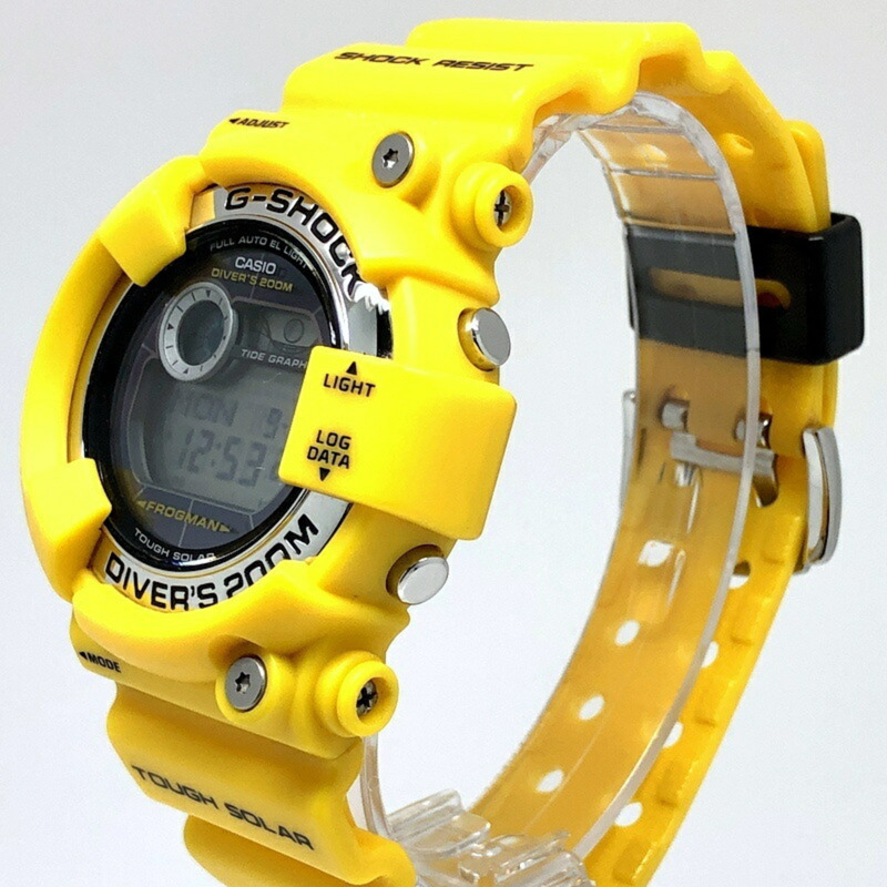 G-SHOCK CASIO FROGMAN GF-8250-9 堅固太陽能手錶,不鏽鋼錶殼,黃色青蛙圖案(潛水EL)2010年10月發售,三國丘店 IT3FM1ZUXGE8-2