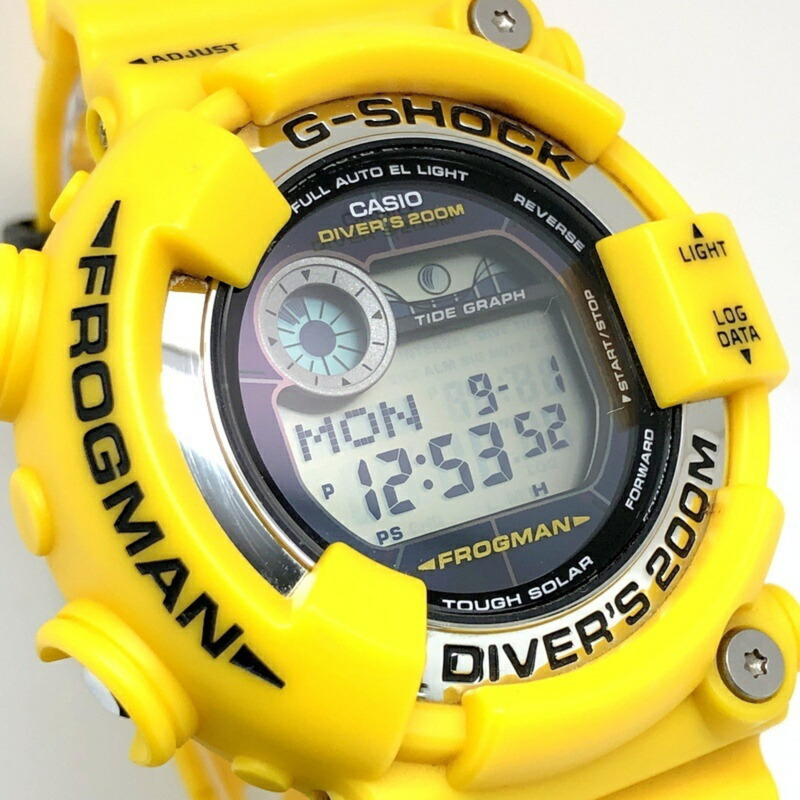 G-SHOCK CASIO FROGMAN GF-8250-9 堅固太陽能手錶,不鏽鋼錶殼,黃色青蛙圖案(潛水EL)2010年10月發售,三國丘店 IT3FM1ZUXGE8-3