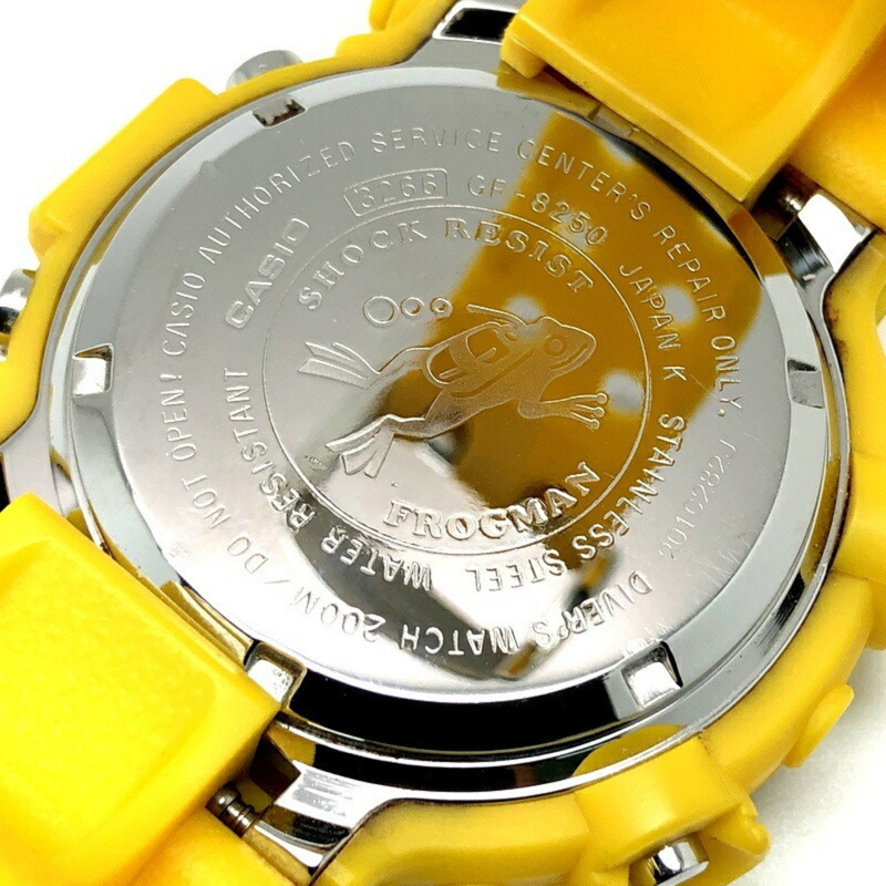 G-SHOCK CASIO FROGMAN GF-8250-9 堅固太陽能手錶,不鏽鋼錶殼,黃色青蛙圖案(潛水EL)2010年10月發售,三國丘店 IT3FM1ZUXGE8-7