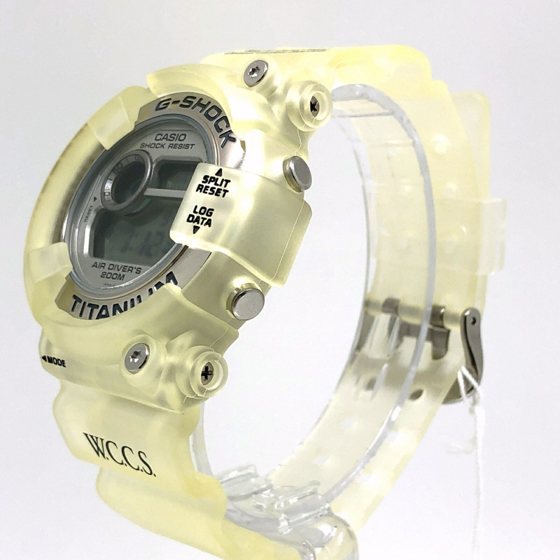 G-SHOCK CASIO DW-8201WC-8T FROGMAN WCCS 鈦金屬腕錶,白色鏤空,黑色錶殼,Triple Manta EL,世界珊瑚礁保護協會,1998 年 6 月發售,三國丘店,IT2ETIJ6VP2G-2