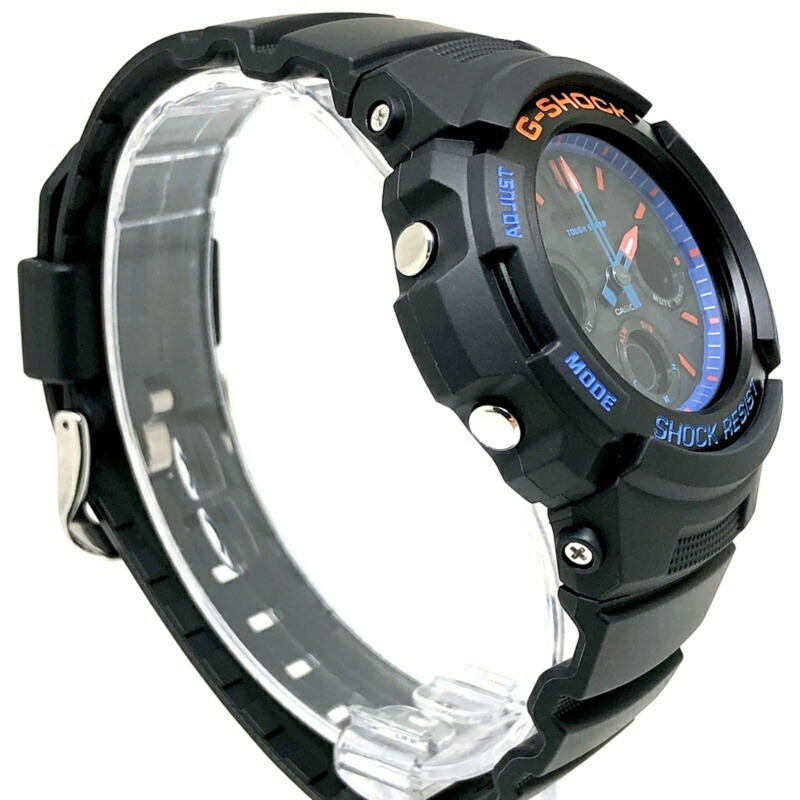 G-SHOCK CASIO AWR-M100SCT-1A 城市迷彩系列 Tough Solar 指針式數位手錶 黑色 x 藍橙 2021年2月發售 三國丘店 IT5RE0IKYX3N-1