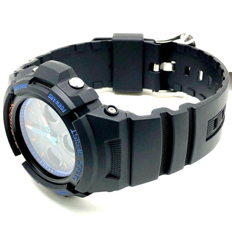 G-SHOCK CASIO AWR-M100SCT-1A 城市迷彩系列 Tough Solar 指針式數位手錶 黑色 x 藍橙 2021年2月發售 三國丘店 IT5RE0IKYX3N-4
